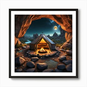 Tent In The Cave Art Print