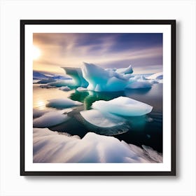 Icebergs In The Water 26 Art Print