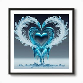 Heart silhouette in the shape of a melting ice sculpture 14 Art Print