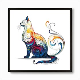 Feline Cat Creative Artwork Illustration 113 Art Print