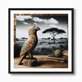 Tribal African Art a bird Art Print