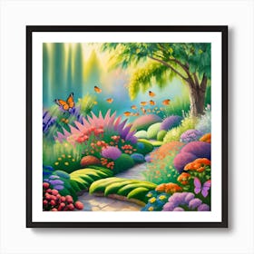 into the garden : Butterfly Garden 1 Art Print