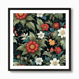 Floral Seamless Pattern 2 Art Print