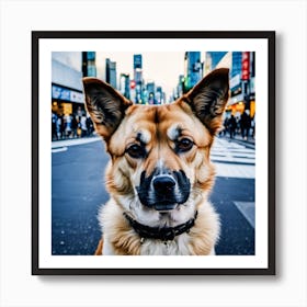 Dog In Tokyo Art Print