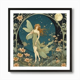 Fairy In The Moonlight 1 Art Print