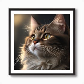 Cat Looking Up Art Print