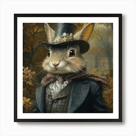 Rabbit In Top Hat Art Art Print