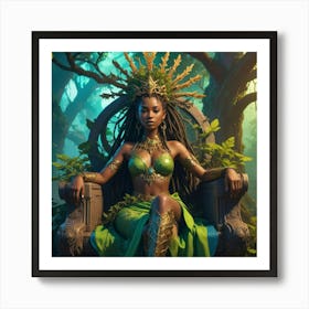 Regal Darkskinned Goddess Art Print