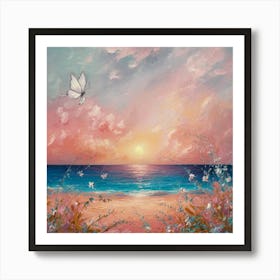 Sunset At The Beach 8 Art Print