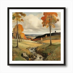 Autumn Landscape 1915 By Magnus Enckell Cartoon Art Pr 1 Art Print