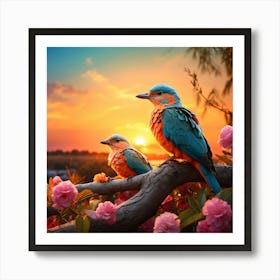 Kingfisher Birds Art Print