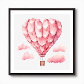 Pink Hot Air Balloon 1 Art Print