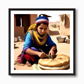 Bread Making In The Desert Art Print