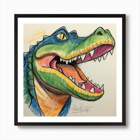 Alligator Head 2 Art Print