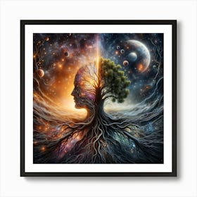 Psychedelic, Tree of Life, Psychology, Human, Space Art Print