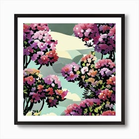 Floral Landscape Poster