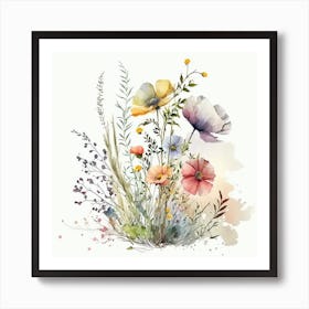 Watercolor Flowers Art Print