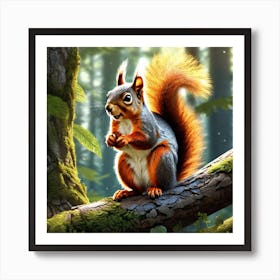 Squirrel In The Forest 359 Art Print