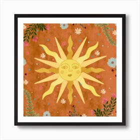 Vintage Sun Square Art Print