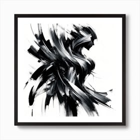 "Monochrome Elegance" is a striking abstract art piece that captivates with its bold brush strokes and dynamic movement, creating a powerful silhouette that suggests a blend of grace and strength. This sophisticated black and white palette offers versatility to complement any decor, making it a perfect statement piece for contemporary art lovers and collectors. The painting's abstract nature invites personal interpretation, ensuring that it will spark conversation and intrigue. Whether displayed in a minimalist setting or as a contrasting element in a colorful room, "Monochrome Elegance" will enhance the space with its timeless allure and artistic depth. Add this compelling artwork to your collection and let it transform your space into a gallery of modern sophistication. Art Print