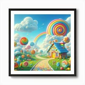 Lollipop House 1 Art Print