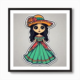 Mexico Sticker 2d Cute Fantasy Dreamy Vector Illustration 2d Flat Centered By Tim Burton Pr (31) Art Print