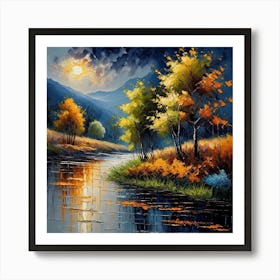 Autumn Landscape Painting Art Print