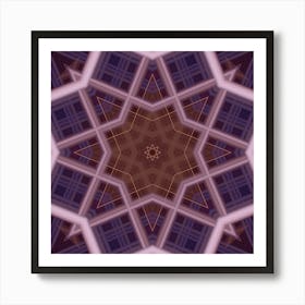 Purple Star Abstraction From Lines Art Print