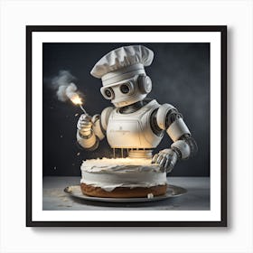 Chef robot Art Print