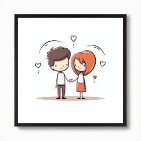 Couple Holding Hands 3 Art Print