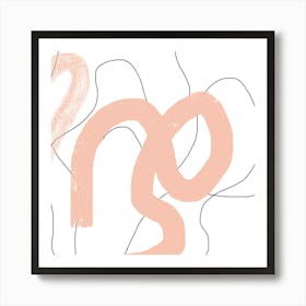 Minimal Abstract Pink And Black Line Drawing Poster