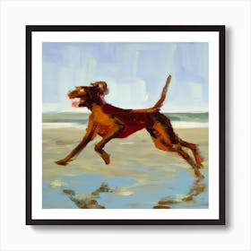 Dog On The Beach 6 Art Print