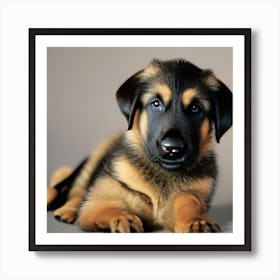 German Shepherd Puppy Art Print