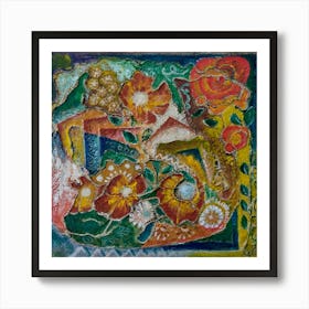 Magic Flowers, Abstract Art Art Print