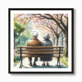 Bench people Art Print