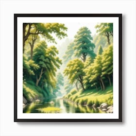 River In The Forest 68 Art Print