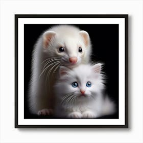 Ferret And Kitten 2 Art Print