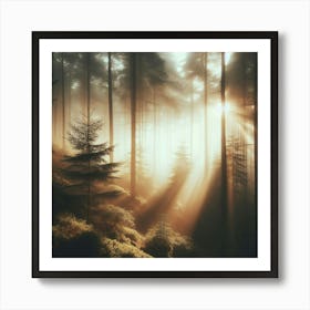 Sunrise In The Forest 2 Art Print