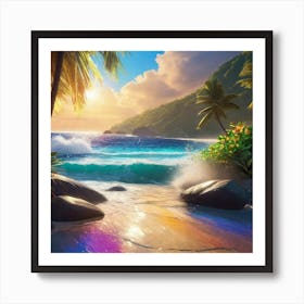 Sunset On The Beach 20 Art Print