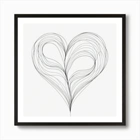 Heart Shaped Drawing, Transparent Png Download Art Print