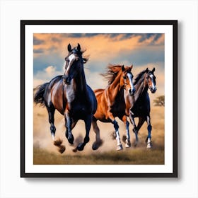 Elegance Unbridled: The Dance of the Horses Art Print