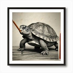 Pencil Drawing Turtle Art Print