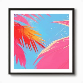 Palm Trees On A Blue Sky Art Print