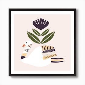 Folkie Swan 1 Art Print