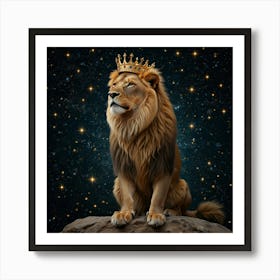 Lion With Crown In The Sky Art Print