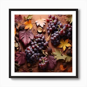 Autumn Leaves And Grapes 3 Art Print