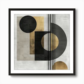 Silduna Simple Abstract Geometric Shapes 2 Overlapping Circles Art Print