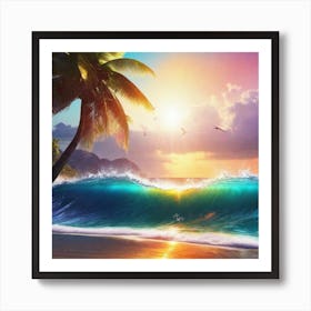 Sunset At The Beach 27 Art Print