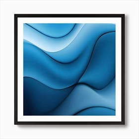 Abstract Blue Wave 8 Art Print