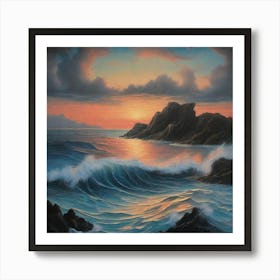 Sunset Over The Ocean Art Print